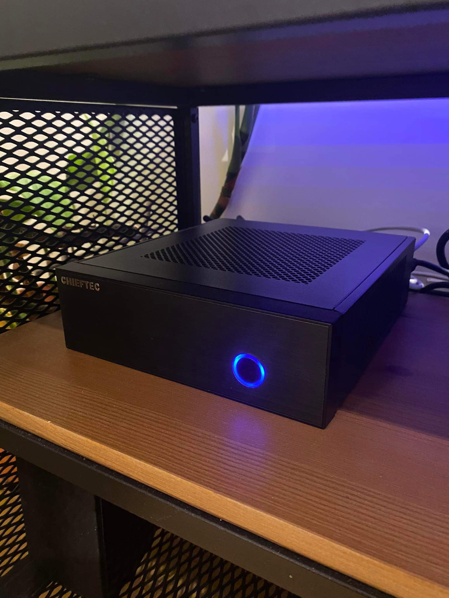 Assembled HTPC sitting on the TV unit